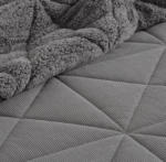 Grey Corduroy-Feel Sherpa Quilt - Aruna - Image 2