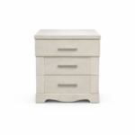 3 Drawer White Bedside Table