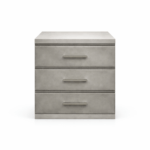 Fabric 3 Drawer Bedside Table