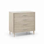 Kubik 4 Drawer Bedside Table - Grey